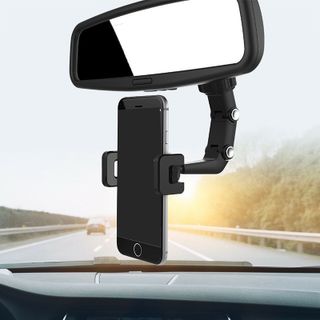 Giá Đỡ Kẹp Điện Thoại Xoay 360° Tự Động Gắn Gương Chiếu Hậu Tựa Đầu Phụ Kiện Dành Cho Xe Hơi