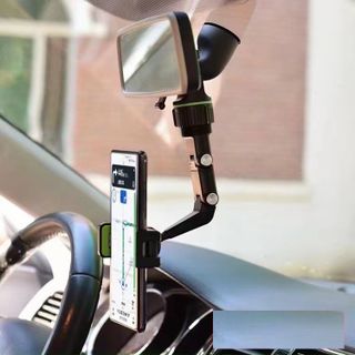 Giá Đỡ Kẹp Điện Thoại Xoay 360° Tự Động Gắn Gương Chiếu Hậu Tựa Đầu Phụ Kiện Dành Cho Xe Hơi
