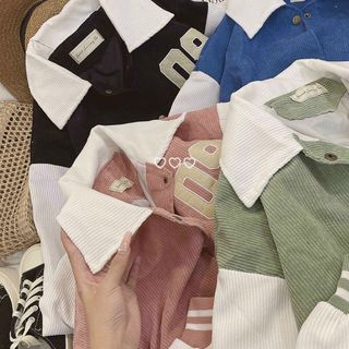 Áo khoác nhung 2 lớp kiểu cổ bẻ form 70kg logo thêu