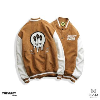Áo khoác nhung 2 lớp kiểu bomber thêu mặt quỷ