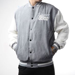Áo khoác nhung 2 lớp kiểu bomber thêu mặt quỷ