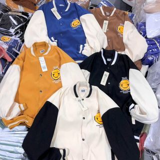 Áo khoác da lộn 2 lớp, logo in nổi hàng bán chạy form 70kg