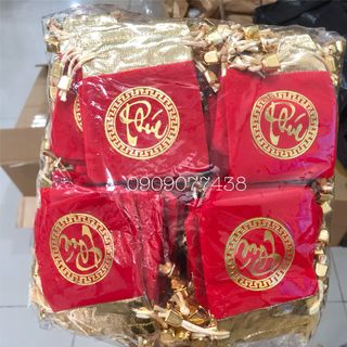Sỉ túi gấm nhung đỏ đựng trang sức đồ phong thủy