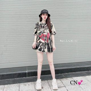 Áo phông loang form rộng hot trend