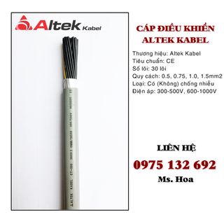 Cáp điện 30x0.5 chống nhiễu, dây điều khiển 30 lõi Altek Kabel giá sỉ