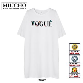 Đầm suông dài tay lỡ, váy suông dáng dài tay vintage nữ cổ tròn chất cotton bigsize DT021 Miucho in basic