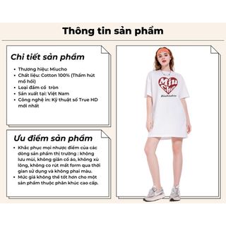 Đầm suông dài tay lỡ, váy suông dáng dài tay vintage nữ cổ tròn chất cotton bigsize DT005 Miucho in brand name