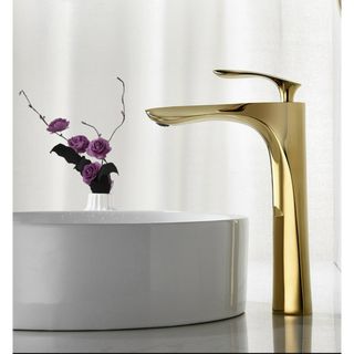 Vòi lavabo nóng lạnh kiểu lá với nhiều màu như đen/trắng bóng/vàng