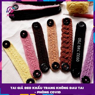 [HAND MADE] Tai giả đeo khẩu trang bằng len sợi FREESHIPan toàn, thoải mái, không đau tai khi đeo khẩu trang giá sỉ