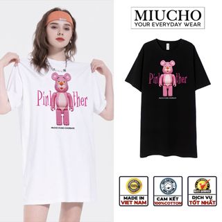 Đầm suông dài tay lỡ, váy suông dáng dài tay vintage nữ cổ tròn chất cotton bigsize DT028 Miucho in hình hoạ tiết