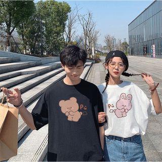 Áo phông đôi nữ form rộng tay lỡ unisex, áo thun đôi nữ form rộng tay lỡ unisex cotton AT098 Miucho in hình