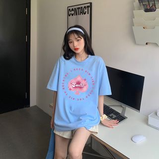 Áo thun nữ form rộng đẹp tay lỡ kiểu hàn quốc, áo phông nữ form rộng unisex vải cotton AT235 Miucho in họa tiết