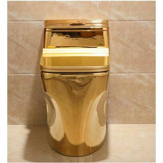 Bồn cầu một khối màu vàng với hệ xả siphong cao cấp