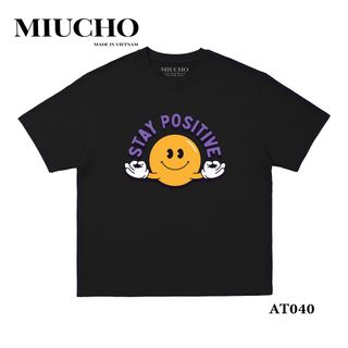 Áo phông nữ form rộng tay lỡ unisex đẹp, áo thun nữ form rộng tay lỡ unisex cotton hàn quốc AT040 Miucho in hình