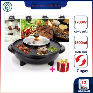 Bếp lẩu nướng điện đa năng 2 in 1 OSAKA - Nồi lẩu nướng 2 ngăn Hàn Quốc - Bảo hàng 12 tháng giá sỉ