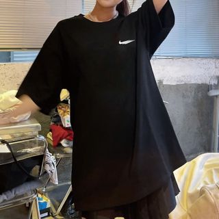 Áo phông nke nữ form rộng tay lỡ unisex, áo thun nke nữ form rộng tay lỡ unisex cotton AT071 Miucho in logo