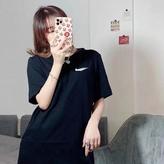 Áo phông nke nữ form rộng tay lỡ unisex, áo thun nke nữ form rộng tay lỡ unisex cotton AT071 Miucho in logo