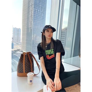 Áo phông nke nữ form rộng tay lỡ unisex, áo thun nke nữ form rộng tay lỡ unisex cotton AT078 Miucho in logo