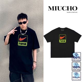 Áo phông nke nữ form rộng tay lỡ unisex, áo thun nke nữ form rộng tay lỡ unisex cotton AT074 Miucho in logo