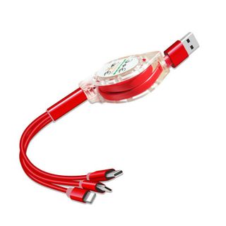 Cáp Sạc Rút 3 Đầu Siêu Bền - Dây Rút Gọn Gàng Tiện Lợi - Cổng sạc Nhanh Thế Hệ Mới Nhất
