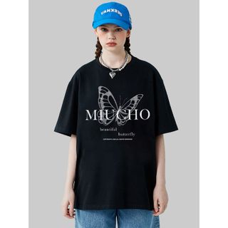 Áo thun nữ form rộng đẹp tay lỡ kiểu hàn quốc, áo phông nữ form rộng unisex vải cotton AT225 Miucho in name