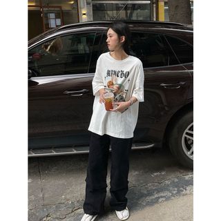Áo thun Unisex form rộng đẹp tay lỡ kiểu hàn quốc, áo phông Unisex form rộng vải cotton AT194 Miucho in hoạt tiết