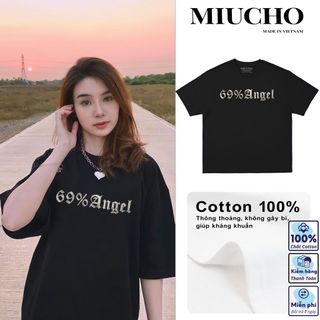 Áo phông nữ form rộng tay lỡ unisex đẹp, áo thun nữ form rộng tay lỡ unisex cotton hàn quốc AT123 Miucho basic tee