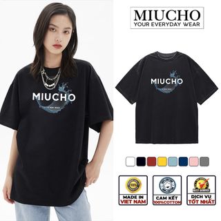 Áo thun nữ form rộng đẹp tay lỡ kiểu hàn quốc, áo phông nữ form rộng unisex vải cotton AT224 Miucho in name