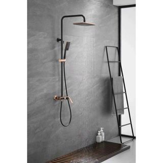 Bộ sen tắm nóng lạnh màu đen pha trộn với màu hoa hồng sang trọng