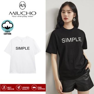 Áo thun nữ cổ tròn chất liệu cotton mềm mại form regular AR036 Miucho basic