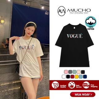 Áo phông nữ form rộng đẹp tay lỡ oversize, áo thun nữ form rộng unisex tay lỡ hàn quốc cotton AT011 Miucho basic tee