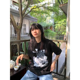 Áo thun form rộng nữ tay lỡ oversize, áo form rộng nữ hàn quốc chất vải cotton AT213 Miucho in hình hoạ tiết