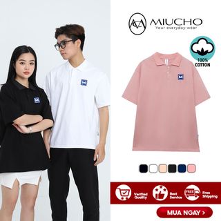 Áo polo nữ form rộng, áo thun polo nữ có cổ đẹp chất cotton form unisex PL034 Miucho basic