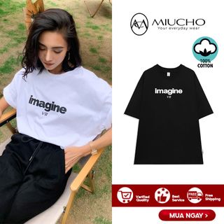 Áo phông nữ form rộng tay lỡ unisex đẹp, áo thun nữ form rộng tay lỡ unisex cotton hàn quốc AT063 Miucho basic tee