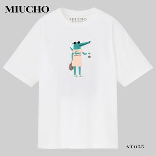 Áo phông nữ form rộng tay lỡ unisex đẹp, áo thun nữ form rộng tay lỡ unisex cotton hàn quốc AT055 Miucho in hình