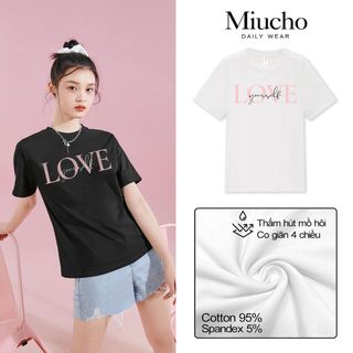 Áo thun nữ cổ tròn chất liệu cotton mềm mại form regular AR013 Miucho basic
