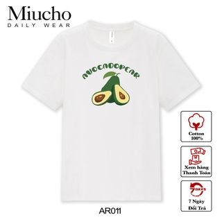 Áo thun nữ cổ tròn chất liệu cotton mềm mại form regular AR011 Miucho in hoạ tiết