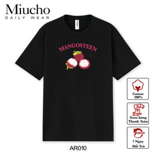 Áo thun nữ cổ tròn chất liệu cotton mềm mại form regular AR010 Miucho in hoạ tiết