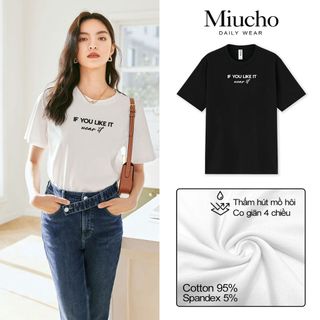 Áo thun nữ cổ tròn chất liệu cotton mềm mại form regular AR007 Miucho basic