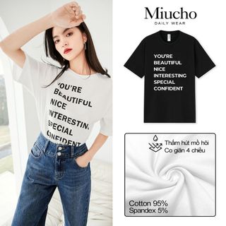 Áo thun nữ cổ tròn chất liệu cotton mềm mại form regular AR005 Miucho basic