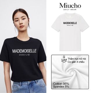 Áo thun nữ cổ tròn chất liệu cotton mềm mại form regular AR004 Miucho basic