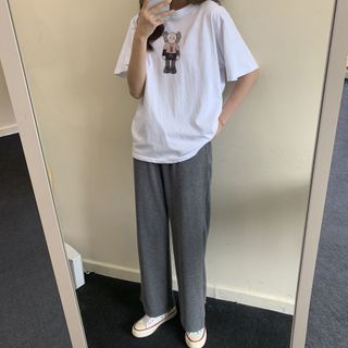 Áo phông kaws nữ form rộng tay lỡ unisex, áo thun kaws nữ form rộng tay lỡ unisex cotton AT019 Miucho in logo