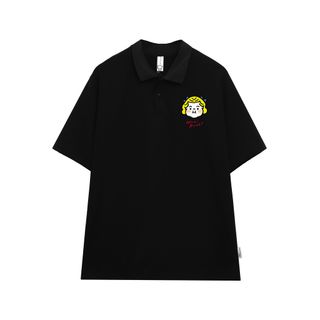 Áo polo nữ form rộng, áo thun polo nữ có cổ đẹp chất cotton form unisex PL013 Miucho in hoạ tiết