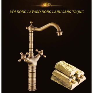 Vòi đồng lavabo nóng lạnh kiểu dáng sang trọng