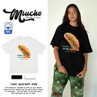 Áo thun nữ form rộng đẹp tay lỡ kiểu hàn quốc, áo phông nữ form rộng unisex vải cotton AT211 Miucho in hoạt tiết