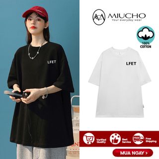 Áo phông nữ form rộng tay lỡ unisex đẹp, áo thun nữ form rộng tay lỡ unisex cotton hàn quốc AT066 Miucho basic tee