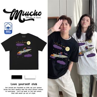 Áo thun Unisex form rộng đẹp tay lỡ kiểu hàn quốc, áo phông Unisex form rộng vải cotton AT192 Miucho in hoạt tiết