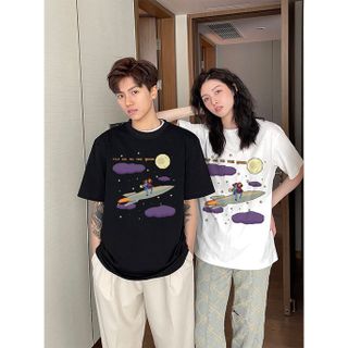 Áo thun Unisex form rộng đẹp tay lỡ kiểu hàn quốc, áo phông Unisex form rộng vải cotton AT192 Miucho in hoạt tiết