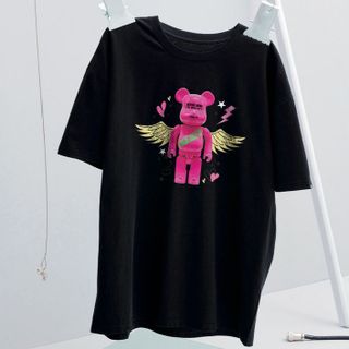 Áo phông bearbrick nữ form rộng tay lỡ unisex, áo thun bearbrick nữ form rộng tay lỡ unisex cotton AT006 Miucho in logo