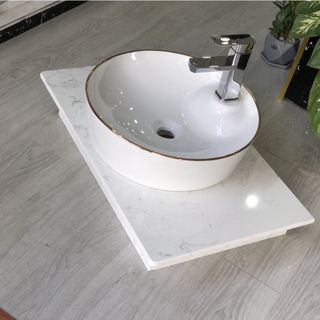 Bàn đá lavabo với 2 màu sắc trắng đen cùng nhiều kích thước để lựa chọn
